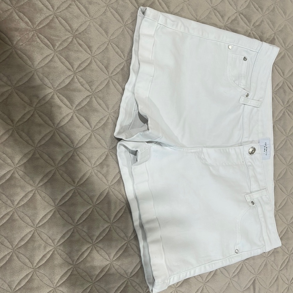 White jean shorts